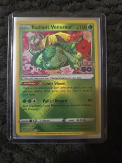 Pokemon TCG Radiant Venusaur Pokemon GO 004/078 Holo Radiant Rare - Image 1