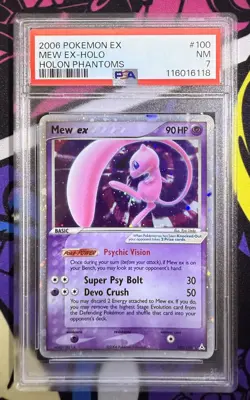 2006 POKEMON EX HOLON PHANTOMS #100 MEW EX-HOLO PSA 7 🔮 - Image 1