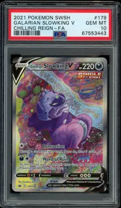 Pokemon Galarian Slowking V Chilling Reign Full Art #179 PSA 10 Gem Mint - Image 1