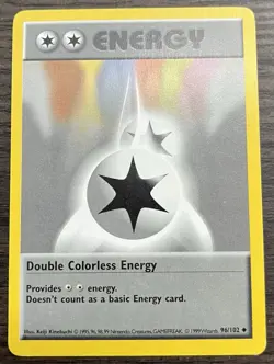 Shadowless Double Colorless Energy 096/102 Pokemon TCG WOTC Base Set MINT - Image 1