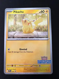 Pikachu SVP 214 2024 Illustration Contest Pokemon TCG - Near Mint - Image 1