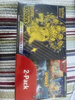 2-Pack Scarlet & Violet Surging Sparks Elite Trainer Box Pokemon Set, SEALED - Image 1