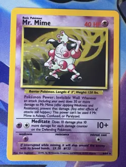 Pokemon TCG Mr. Mime Holo Rare Jungle (No Symbol) 6/64 - Image 1