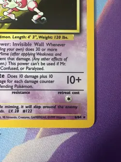 Pokemon TCG Mr. Mime Holo Rare Jungle (No Symbol) 6/64 - Image 2