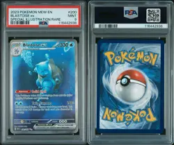 2023 POKEMON 151 ENGLISH 200/165 BLASTOISE EX SIR FULL ART HOLO PSA 9 MINT - Image 1