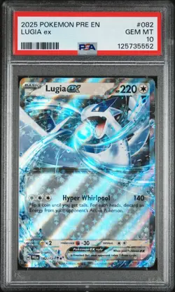 PSA 10 GEM MINT LUGIA EX #082 2025 POKEMON PRE-EN PRISMATIC EVOLUTIONS LOW POP - Image 1