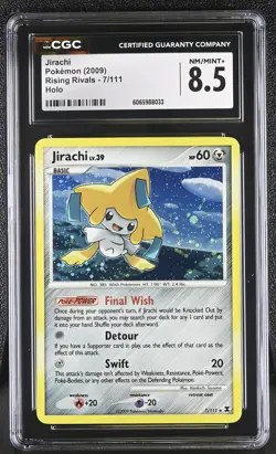 CGC 8.5 Jirachi 7/111 Holo Rising Rivals Pokemon Card - Image 1