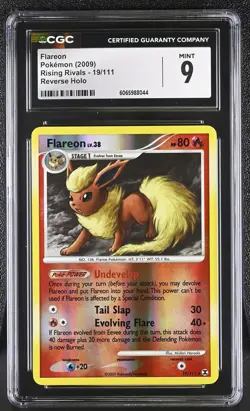 CGC 9 Flareon 19/111 Reverse Holo Rising Rivals Pokemon Card - Image 1