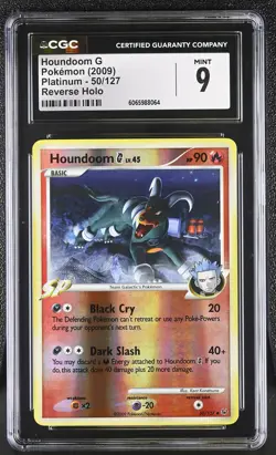 CGC 9 Houndoom G 50/127 Reverse Holo Platinum Pokemon Card - Image 1