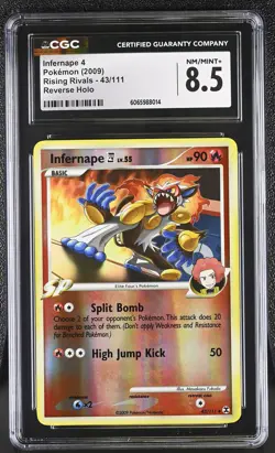 CGC 8.5 Infernape 43/111 Reverse Holo Rising Rivals Pokemon Card - Image 1