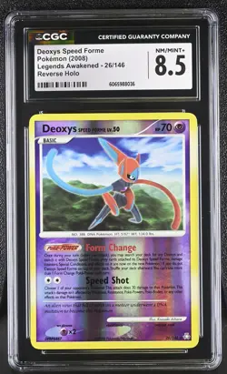 CGC 8.5 Deoxys Speed Forme 26/146 Reverse Holo Legends Awakened Pokemon Card - Image 1