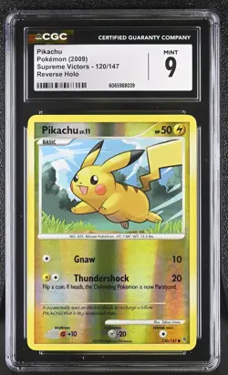 CGC 9 Pikachu 120/147 Reverse Holo Supreme Victors Pokemon Card - Image 1