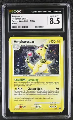 CGC 8.5 Ampharos 1/132 Holo Secret Wonders Pokemon Card - Image 1