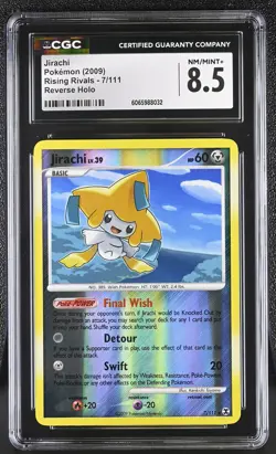 CGC 8.5 Jirachi 7/111 Reverse Holo Rising Rivals Pokemon Card - Image 1