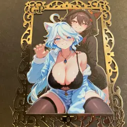 Goddess Story Gold METAL Card - Serial Number #/100! Anime Girl Bikini Azure - Image 4