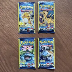 Pokemon XY Evolutions Booster Pack 3-Card Mini Pack 4 Art Set New Sealed - Image 1