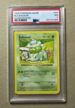 1999 Pokemon Base Set Bulbasaur Card #44 PSA 7 - Image 1