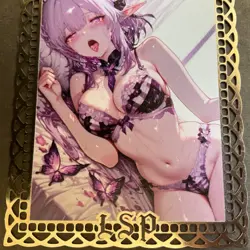 Goddess Story Gold METAL Card - Serial Number #/100! Anime Girl Bikini Azure - Image 3