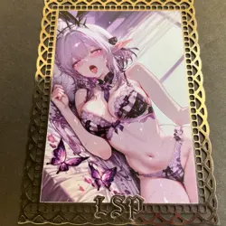 Goddess Story Gold METAL Card - Serial Number #/100! Anime Girl Bikini Azure - Image 4