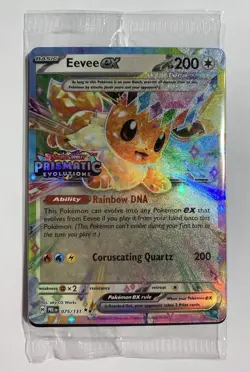 Pokemon TCG Eevee EX 075/131 STAMPED PROMO Card Prismatic Evolutions SEALED - Image 1