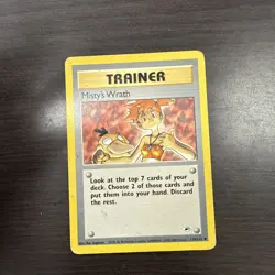 Vintage Pokemon TCG Gym Heroes Misty's Wrath Trainer Card 114/132 LP - Image 1
