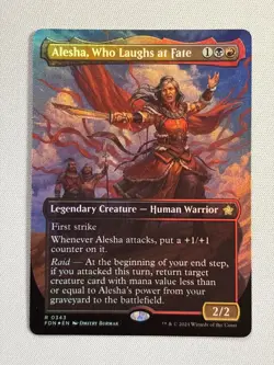 Alesha, Who Laughs at Fate - (Borderless FOIL) - Foundations - NM MTG - Image 1