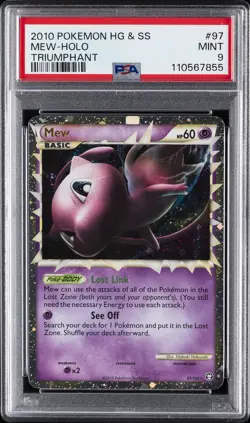 2010 POKEMON HEARTGOLD & SOULSILVER TRIUMPHANT #97 MEW-HOLO PSA 9 - Image 1