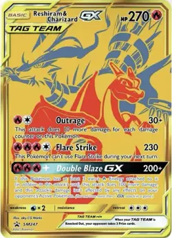 Reshiram & Charizard GX Tag Team SM247 Pokemon Sun & Moon Promo Near Mint (NM) - Image 1