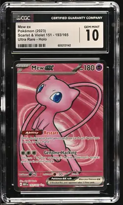 2023 POKEMON MEW EN-151 ULTRA RARE #193 MEW EX CGC 10 - Image 1