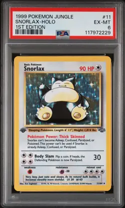 Pokemon TCG Snorlax 1ST EDITION PSA 6 - Holo (English) Jungle - Image 1
