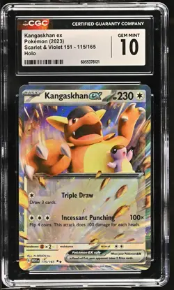 KANGASKHAN EX 151 Holo Rare #115 CGC 10 Gem Mint Pokemon - Image 1