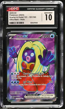JYNX EX 151 Full Art Ultra Rare #191 CGC 10 Gem Mint Pokemon - Image 1