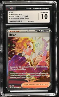 #171 BRIAR CGC 10💎 2024 POKEMON SCR EN-STELLAR CROWN SPECIAL ILLUSTRATION RARE - Image 1