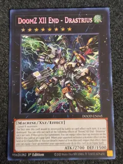 Yugioh! 1x DoomZ XII End - Drastrius DOOD-EN045 Secret Rare 1st Ed NM In Hand - Image 1