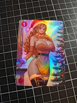 Nami One Piece Custom Christmas Xmas Rare Sexy TCG Waifu Card GYAT OPPAI - Image 1