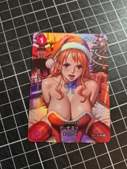 Nami One Piece Custom Christmas Xmas Rare Sexy TCG Waifu Card GYAT OPPAI - Image 1