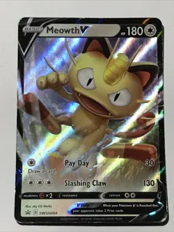Meowth V SWSH004 SWSH: Sword & Shield Promo Cards Holo LP - Image 1