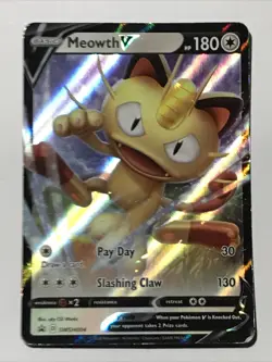 Meowth V SWSH004 SWSH: Sword & Shield Promo Cards Holo LP - Image 2