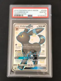 PSA 10, Umbreon GX - SV69/SV94 - Pokemon Hidden Fates Sun & Moon Shiny Rare Card - Image 1