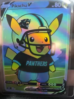 CUSTOMmade madeTOorder full art holo pokemon card PTL699 Pikachu Panthers - Image 1
