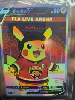 CUSTOMmade madeTOorder full art holo pokemo card PTL697 Pikachu Florida Panthers - Image 1