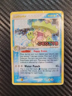 2005 Pokemon Card TCG Ludicolo 19/107 Reverse Holo Rare STAMPED (DAMAGED) - Image 1