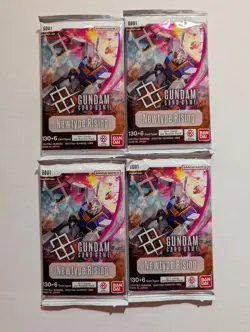 x4 GUNDAM CARD GAME Newtype Rising Booster Packs GD01 English NEW SEALED - Image 1