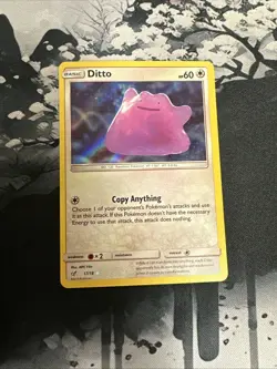 2019 Pokemon TCG Ditto (17/18) Rare Holo Detective Pikachu Card - Image 1