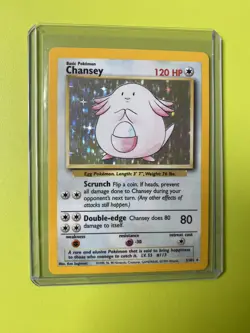 Chansey Base Set 3/102 Holo Pokemon Trading Card - Image 1