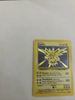 Pokemon TCG Zapdos Base Set Holo Unlimited Rare Card 16/102 LP Condition - Image 2