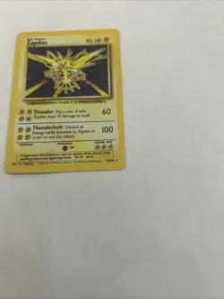 Pokemon TCG Zapdos Base Set Holo Unlimited Rare Card 16/102 LP Condition - Image 4