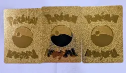 Gold Pikachu Cosplay Lot of 3 Pokemon Cards - CUSTOM FAN ART Display Collectible - Image 2