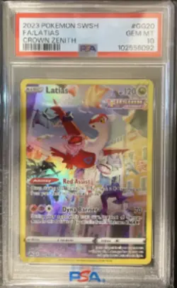 PSA 10 GEM MINT Latias GG20/GG70 Crown Zenith FULL ART Holo Pokemon Card - Image 1