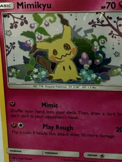 Mimikyu Promo SM163 Team Up Blister Pokemon Card Sun & Moon Holo Nice! Swirl - Image 3